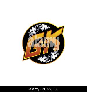 GJ Logo monogram with Skull Shape designs template vector icon modern Stock Vector