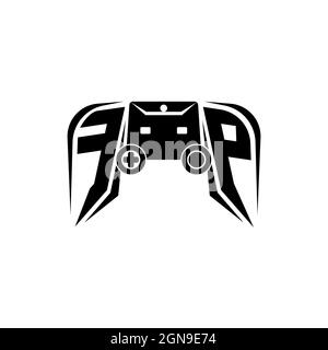 FP Initial ESport gaming logo. Game console shape style vector template Stock Vector