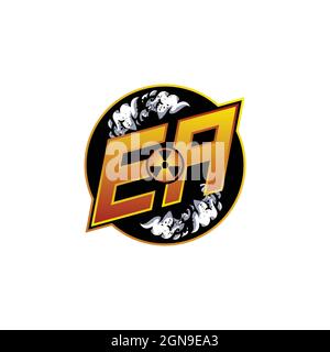 FB Logo monogram with Skull Shape designs template vector icon modern Stock Vector