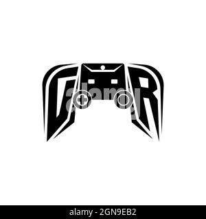 DR Initial ESport gaming logo. Game console shape style vector template Stock Vector