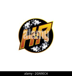 HS Logo monogram with Skull Shape designs template vector icon modern Stock Vector