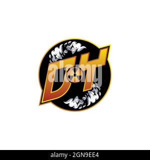 DZ Logo monogram with Skull Shape designs template vector icon modern Stock Vector