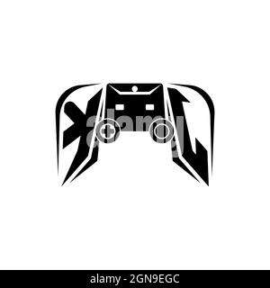 KJ Initial ESport gaming logo. Game console shape style vector template Stock Vector