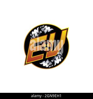 FW Logo monogram with Skull Shape designs template vector icon modern Stock Vector