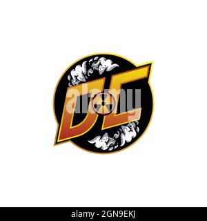DC Logo monogram with Skull Shape designs template vector icon modern Stock Vector