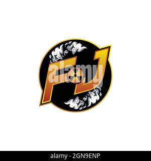 EI Logo monogram with Skull Shape designs template vector icon modern Stock Vector