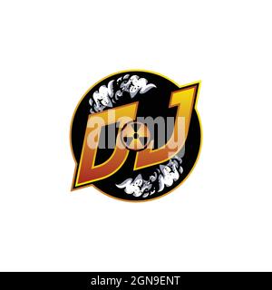 DI Logo monogram with Skull Shape designs template vector icon modern Stock Vector