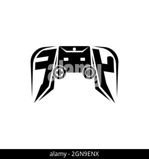 FY Initial ESport gaming logo. Game console shape style vector template Stock Vector
