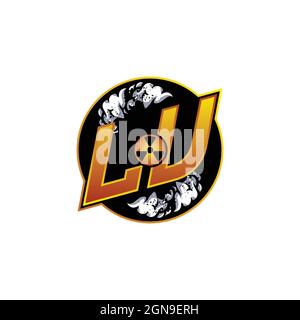 KV Logo monogram with Skull Shape designs template vector icon modern Stock Vector
