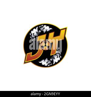 IT Logo monogram with Skull Shape designs template vector icon modern Stock Vector