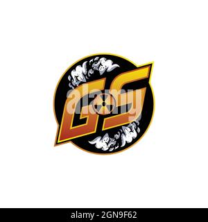 GT Logo monogram with Skull Shape designs template vector icon modern Stock Vector