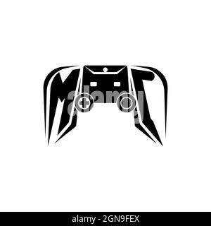 MC Initial ESport gaming logo. Game console shape style vector template Stock Vector