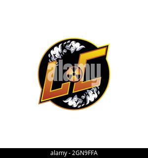 KC Logo monogram with Skull Shape designs template vector icon modern Stock Vector