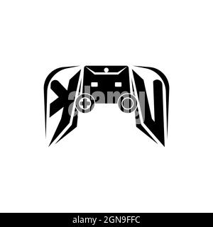 KU Initial ESport gaming logo. Game console shape style vector template Stock Vector