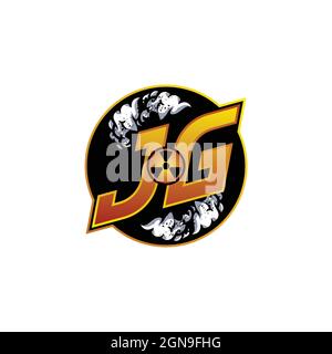 JG Logo Monogram Gaming with Gas Shape designs template vector icon modern Stock Vector