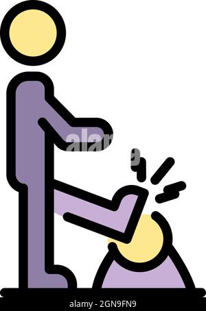 Stop object violence icon. Outline stop object violence vector icon color flat isolated Stock Vector
