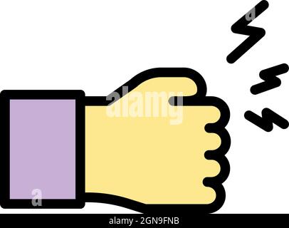 No violence icon. Outline no violence vector icon color flat isolated Stock Vector