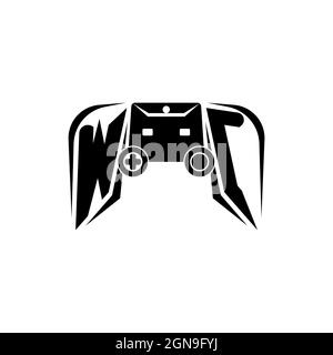 WC Initial ESport gaming logo. Game console shape style vector template Stock Vector