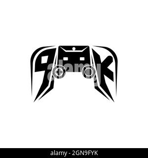 PK Initial ESport gaming logo. Game console shape style vector template Stock Vector