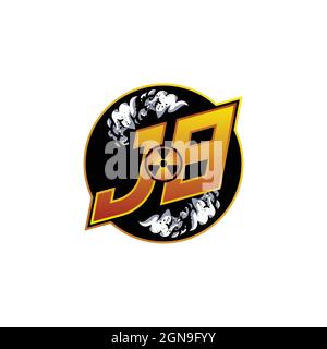 JB Logo Monogram Gaming with Gas Shape designs template vector icon modern Stock Vector