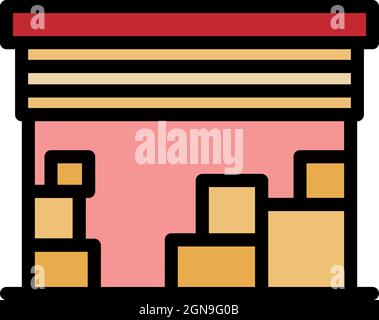 Deposit garage icon. Outline deposit garage vector icon color flat isolated Stock Vector