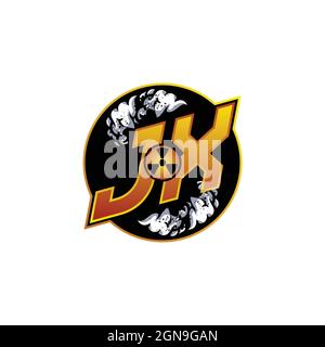 JX Logo Monogram Gaming with Gas Shape designs template vector icon modern Stock Vector