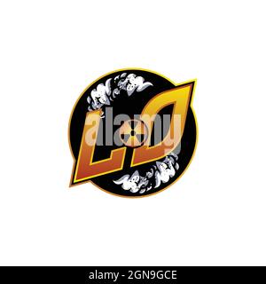 LO Logo Monogram Gaming with Gas Shape designs template vector icon modern Stock Vector