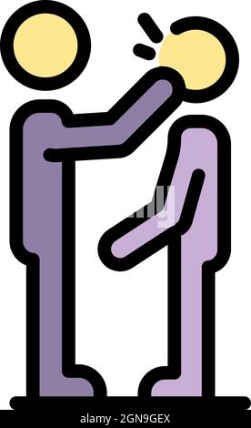 Stop human violence icon. Outline stop human violence vector icon color flat isolated Stock Vector