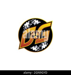 OG Logo Monogram Gaming with Gas Shape designs template vector icon modern Stock Vector
