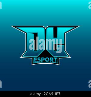 DY Logo ESport Gaming Initial with Blue Light Color design vector template Stock Vector