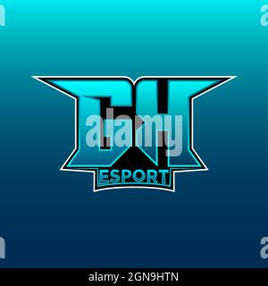 GK Logo ESport Gaming Initial with Blue Light Color design vector template Stock Vector