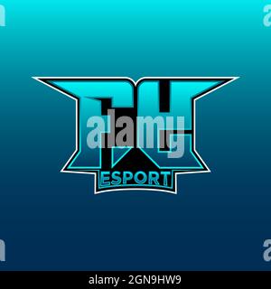 FY Logo ESport Gaming Initial with Blue Light Color design vector template Stock Vector