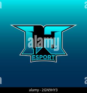 IG Logo ESport Gaming Initial with Blue Light Color design vector template Stock Vector
