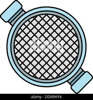 Top view sieve icon. Outline top view sieve vector icon color flat isolated Stock Vector