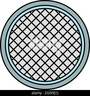 Kitchen sieve icon. Outline kitchen sieve vector icon color flat isolated Stock Vector