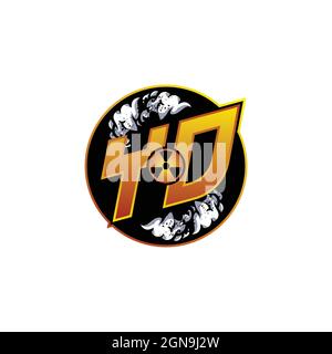 YD Logo Monogram Gaming with Gas Shape designs template vector icon modern Stock Vector