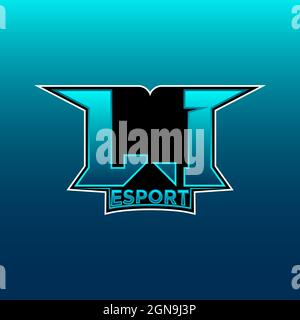 LI Logo ESport Gaming Initial with Blue Light Color design vector template Stock Vector