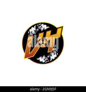 VY Logo Monogram Gaming with Gas Shape designs template vector icon modern Stock Vector