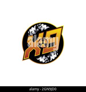 XB Logo Monogram Gaming with Gas Shape designs template vector icon modern Stock Vector