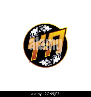 YA Logo Monogram Gaming with Gas Shape designs template vector icon modern Stock Vector