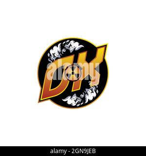 OX Logo Monogram Gaming with Gas Shape designs template vector icon modern Stock Vector