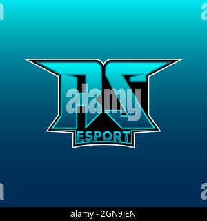 RS Logo ESport Gaming Initial with Blue Light Color design vector template Stock Vector