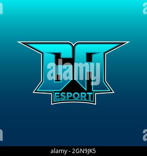 GA Logo ESport Gaming Initial with Blue Light Color design vector template Stock Vector