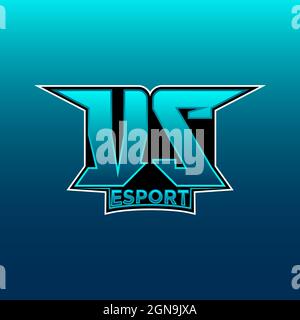 VS Logo ESport Gaming Initial with Blue Light Color design vector template Stock Vector