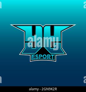 YY Logo ESport Gaming Initial with Blue Light Color design vector template Stock Vector