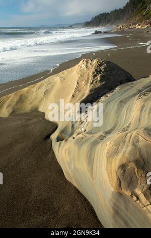 Rock outcrop at Beach 3, Olympic National Park, Washington Stock Photo