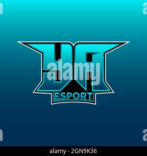 YA Logo ESport Gaming Initial with Blue Light Color design vector template Stock Vector