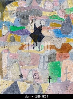 Under a black star (1918) painting in high resolution by Paul Klee. Stock Photo