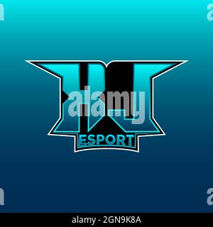 XL Logo ESport Gaming Initial with Blue Light Color design vector template Stock Vector