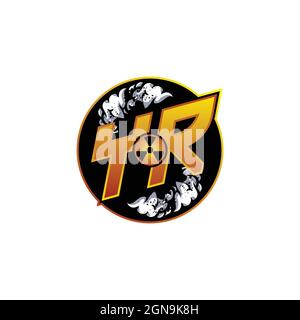 YR Logo Monogram Gaming with Gas Shape designs template vector icon modern Stock Vector